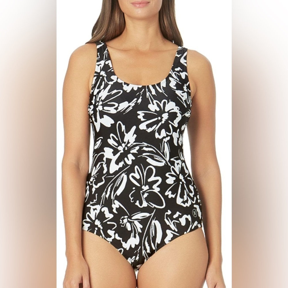 Hurley Ladies One Piece Swimsuit Size L, Ink Fresco NWT